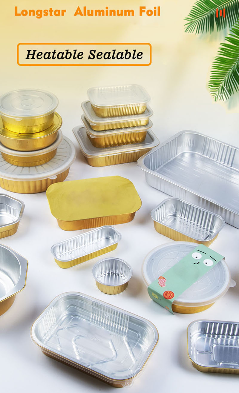 حاوية رقائق الألومنيوم آمنة للاستخدام في الفرن