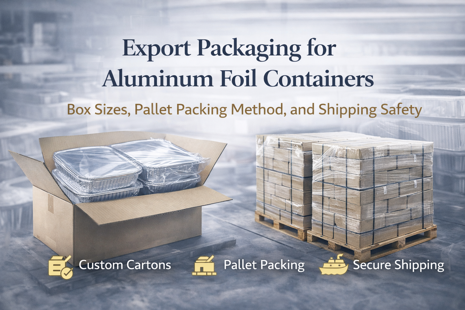 تغليف الصادرات لحاويات رقائق الألومنيوم