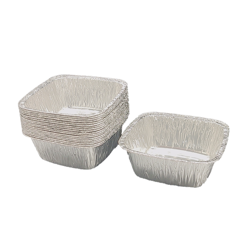 250 مل وعاء كعكة الألومنيوم مربع - أدوات مائدة رقائق