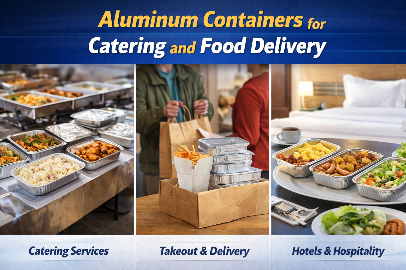 حاويات الألمنيوم لتقديم الطعام وتوصيل الطعام