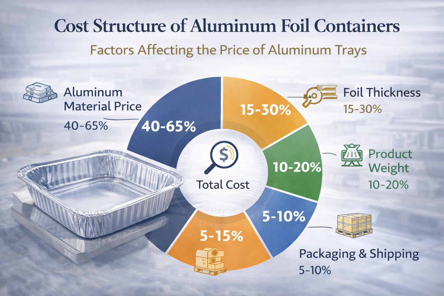 ما الذي يؤثر على سعر حاويات رقائق الألومنيوم