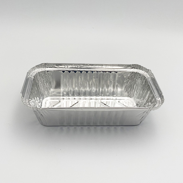 صندوق غداء مستطيل مصنوع من رقائق الألومنيوم مع غطاء للخبز والشواء